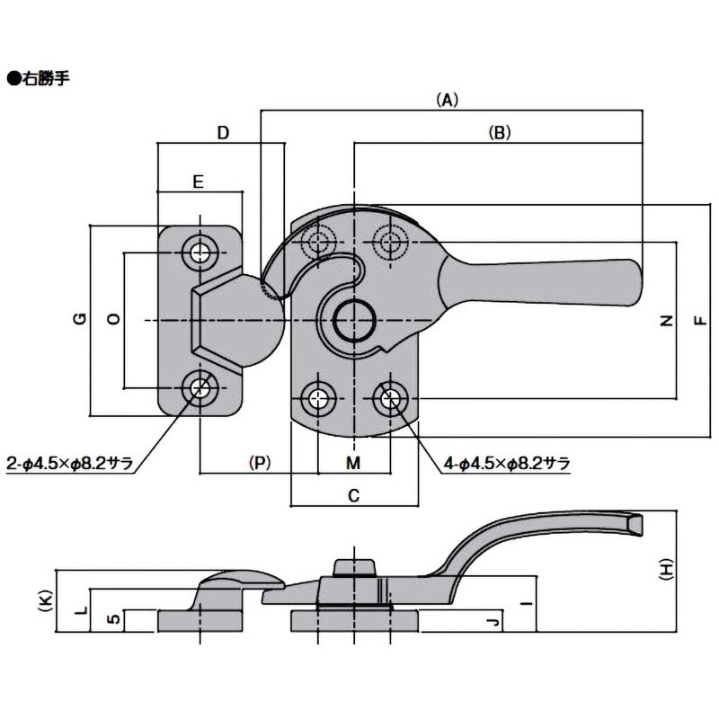 ELT-11-2 R 密閉用ハンドル 1個 シブタニ 【通販モノタロウ】