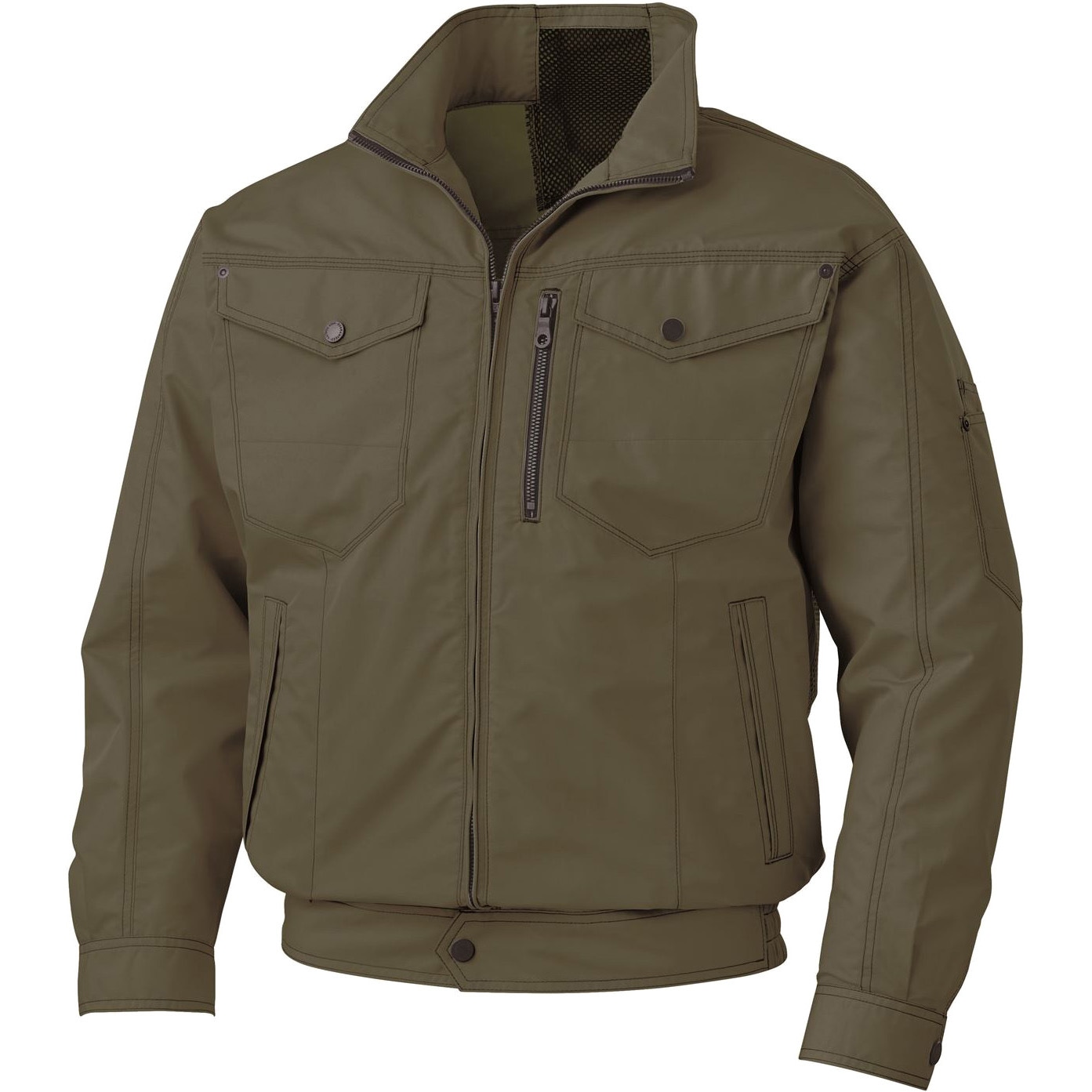 KF95100V 空調風神服 ファンネット付長袖ブルゾン (服のみ) (旧KU95100V) サンエス ディープグリーン色 サイズ3L