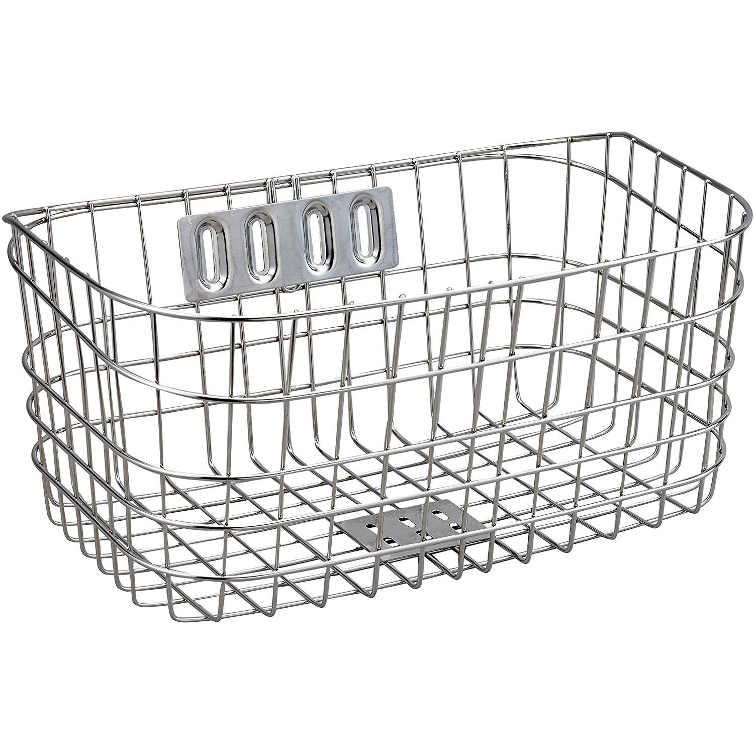 SST-C415 底でかーご浅型ステンレス前カゴ ステンレス 取付金具付 1個