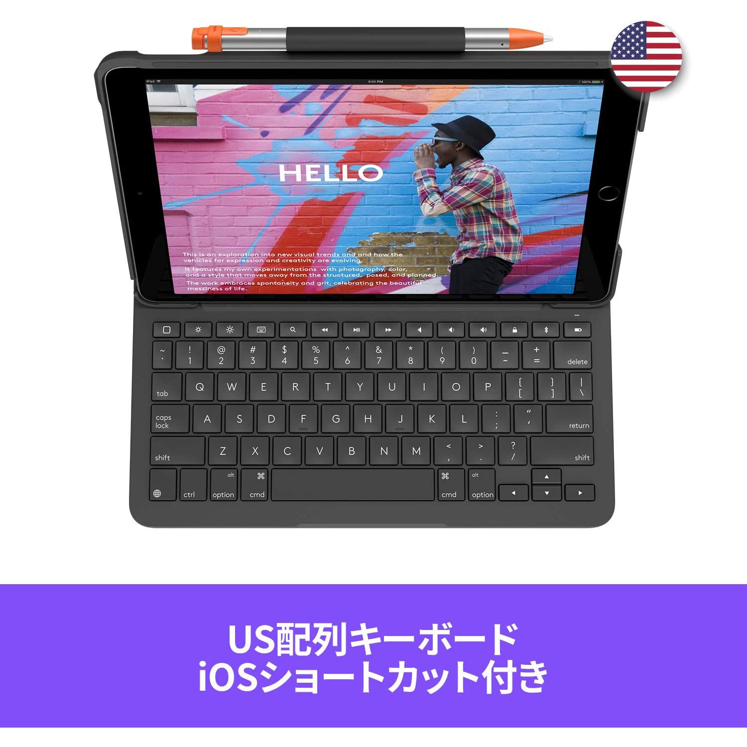 IK1055BK iPad用 キーボード一体型ケース SLIM FOLIO ロジクール 10.2