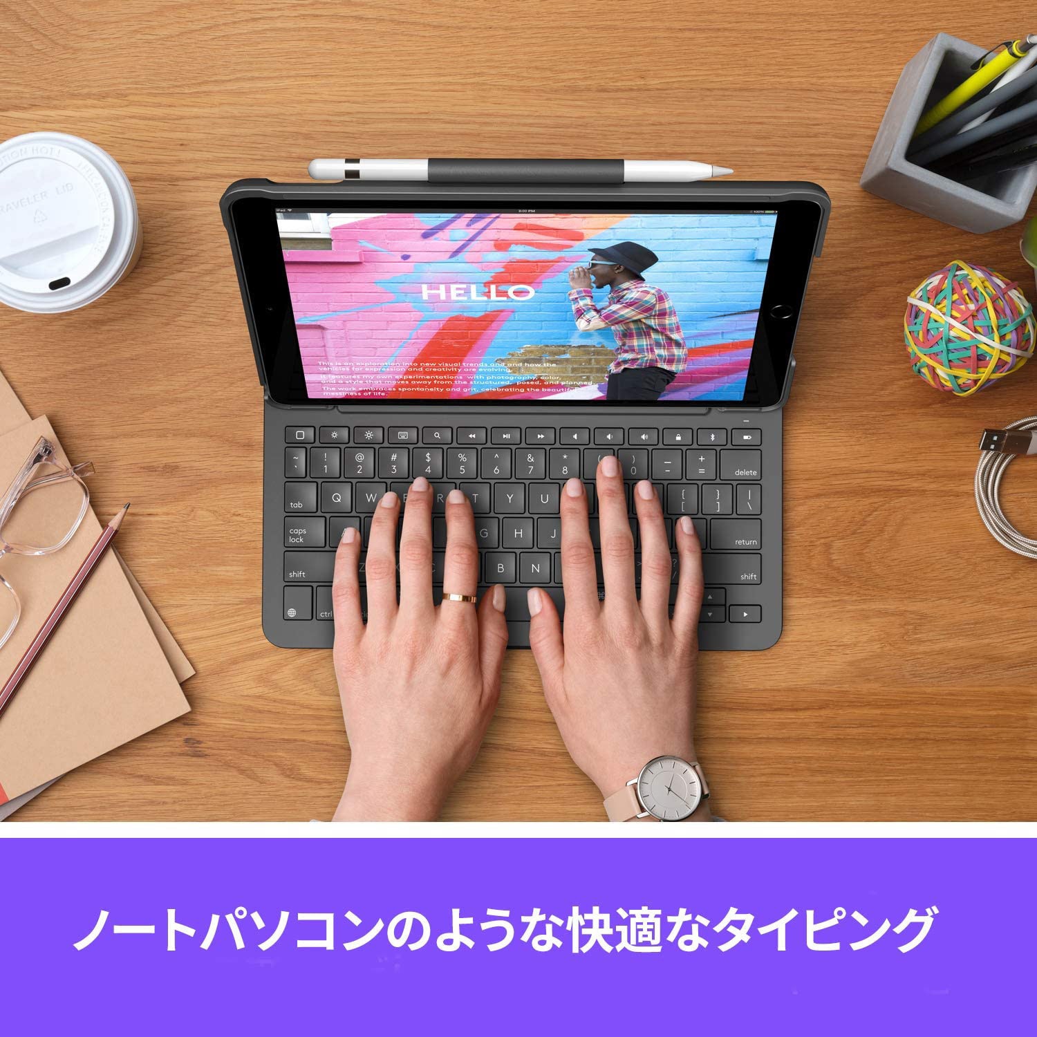IK1055BK iPad用 キーボード一体型ケース SLIM FOLIO ロジクール 10.2
