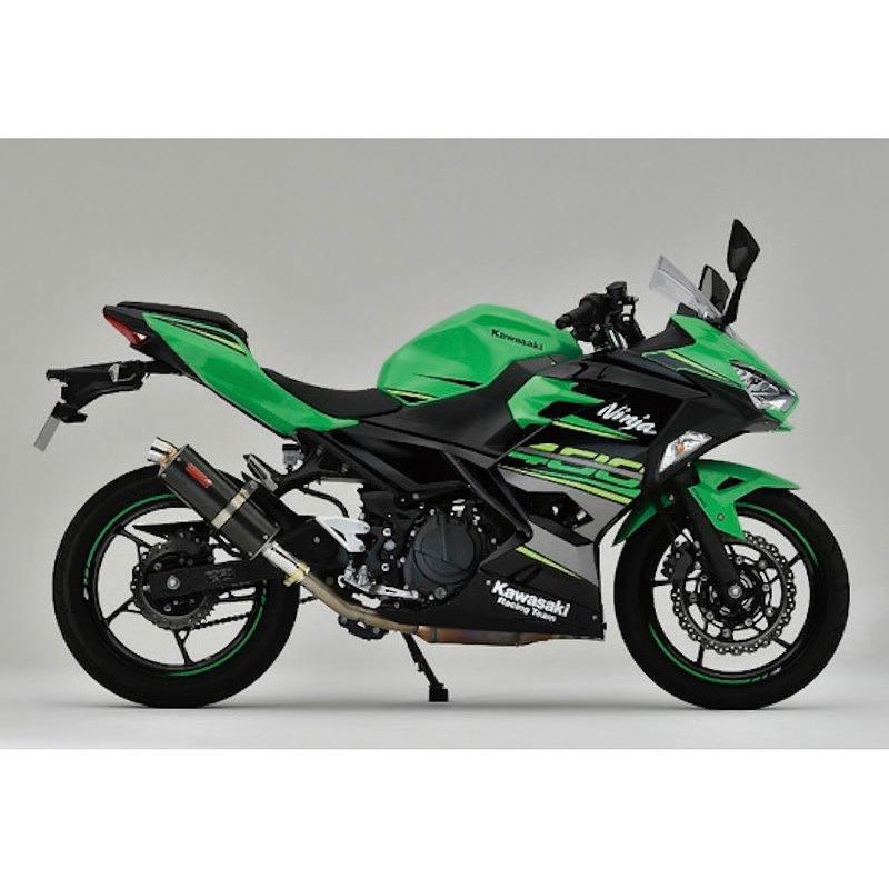 40406-01NCB 2018’～ Ninja400 SPEC-A SLIP-ON カーボン JMCAプレート付き ヤマモトレーシング ステンレス スリップオンタイプ