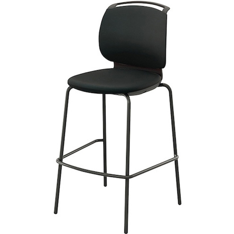 E486FK-B1-BK ミーティングチェアー ルントruntoシリーズ ナイキ ブラック キャスターなし スタッキング最大2脚 高さ1070mm幅545mm奥行546mm  E486FK-B1-BK