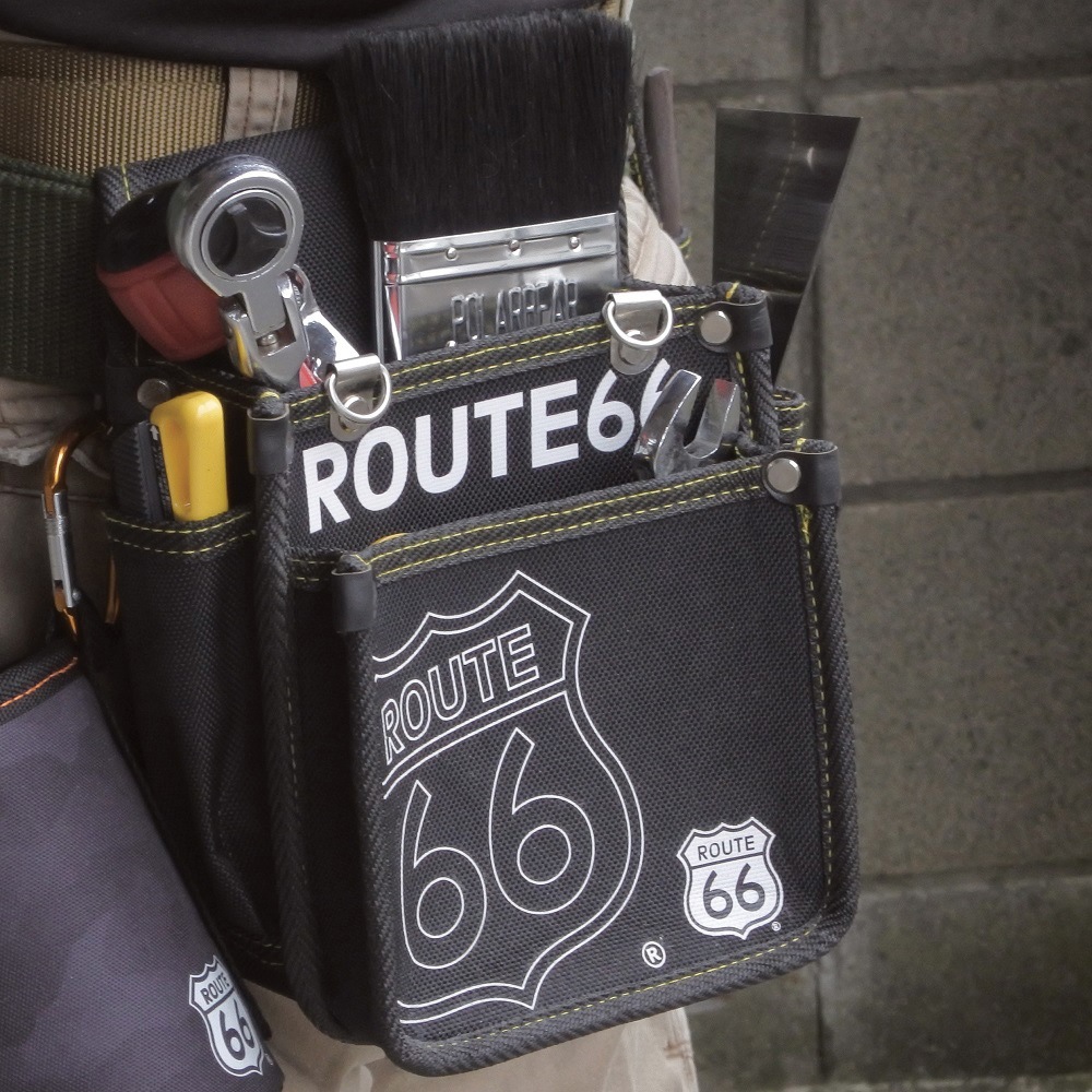 66-77 ルート66 小型2段腰袋 ROUTE66 黒色 66-77 - 【通販