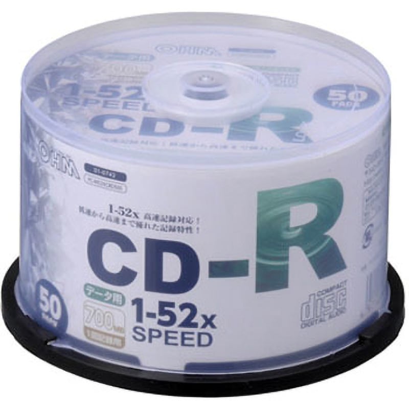 PC-M52XCRD50S CD-R52Xデータ用 スピンドル入 オーム電機 700MB
