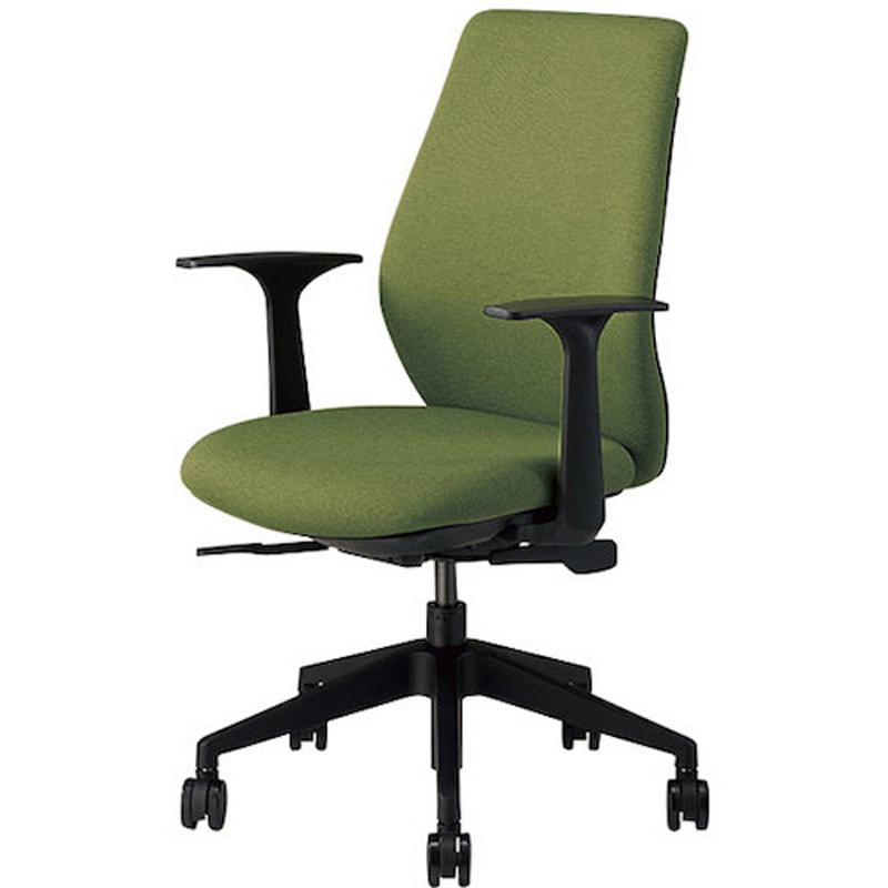 NCE513F-GR 事務用チェア ハイバック 肘付き NCE型 ナイキ キャスターあり グリーン色   NCE513F-GR