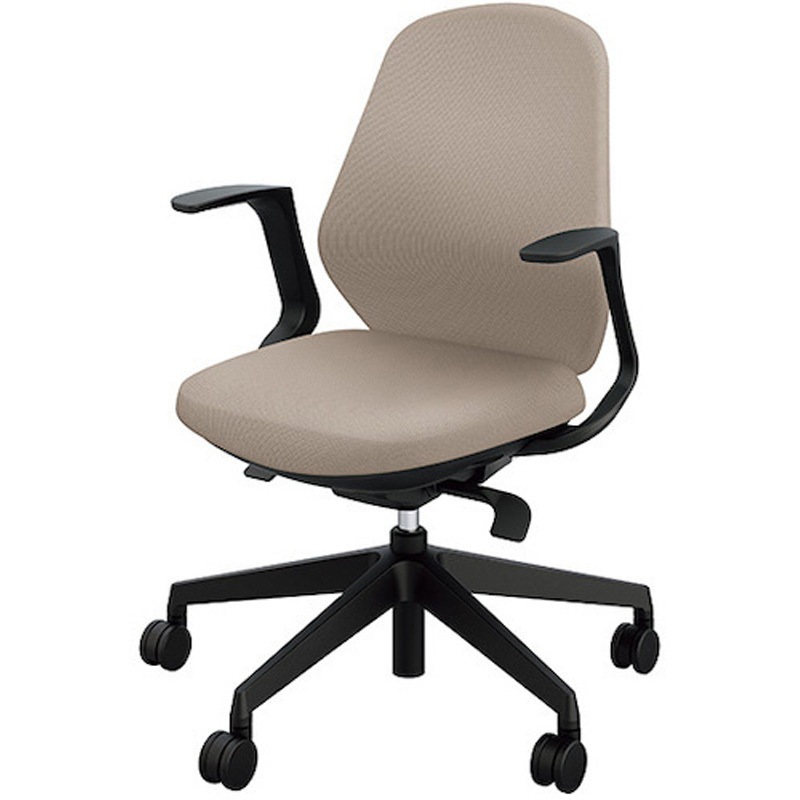 RBCE511F-PBG 事務用チェアー トートバック 肘付タイプ ナイキ キャスターあり ベージュ色 ハンガーなし   RBCE511F-PBG
