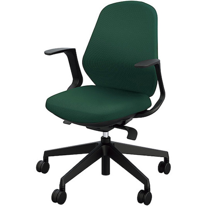 RBCE511F-PDGR 事務用チェアー トートバック 肘付タイプ ナイキ キャスターあり ダークグリーン色 ハンガーなし   RBCE511F-PDGR