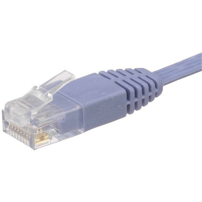 PC-N1069 フラット CAT6 LAN オーム電機 紫色 コネクタあり シールド