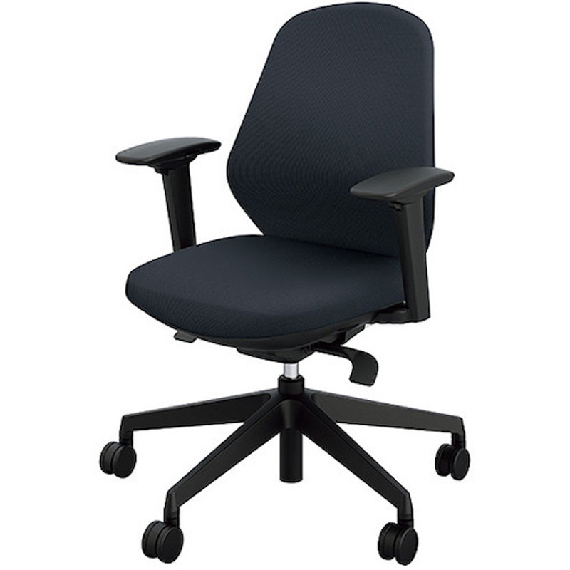 RBCE511FA-PMBK 事務用チェアー トートバック 可動肘付タイプ ナイキ キャスターあり ミックスブラック色 ハンガーなし   RBCE511FA-PMBK