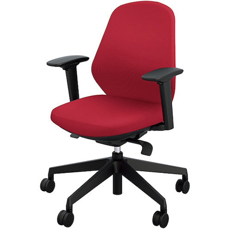RBCE511FA-PRE 事務用チェアー トートバック 可動肘付タイプ ナイキ キャスターあり パーシアンレッド色 ハンガーなし   RBCE511FA-PRE