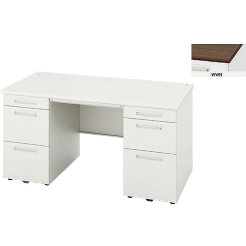 XEHH148BG-WMW 両袖デスク XEHH型 ナイキ 奥行800mm 高さ720mm幅1400mm