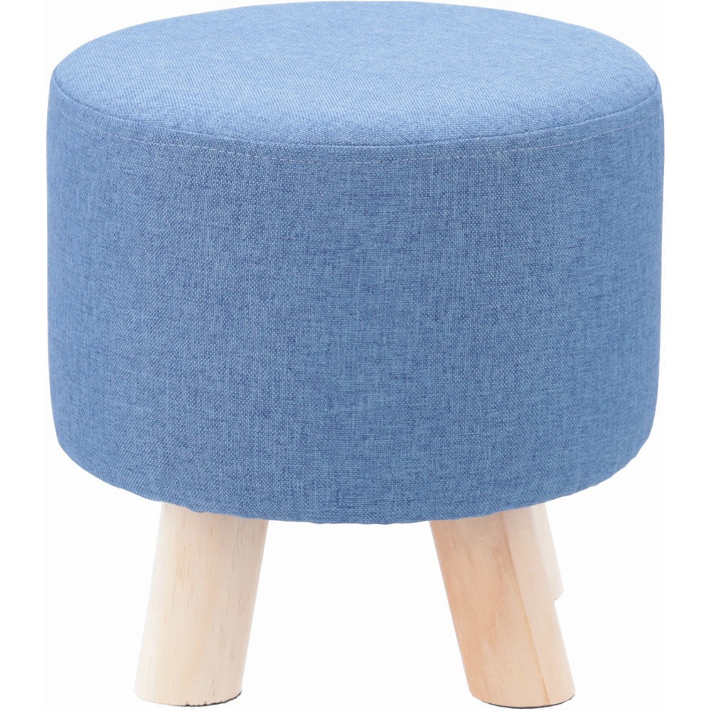 16442 ミニファブリックスツール 不二貿易 ラウンド ブルー色 本体幅