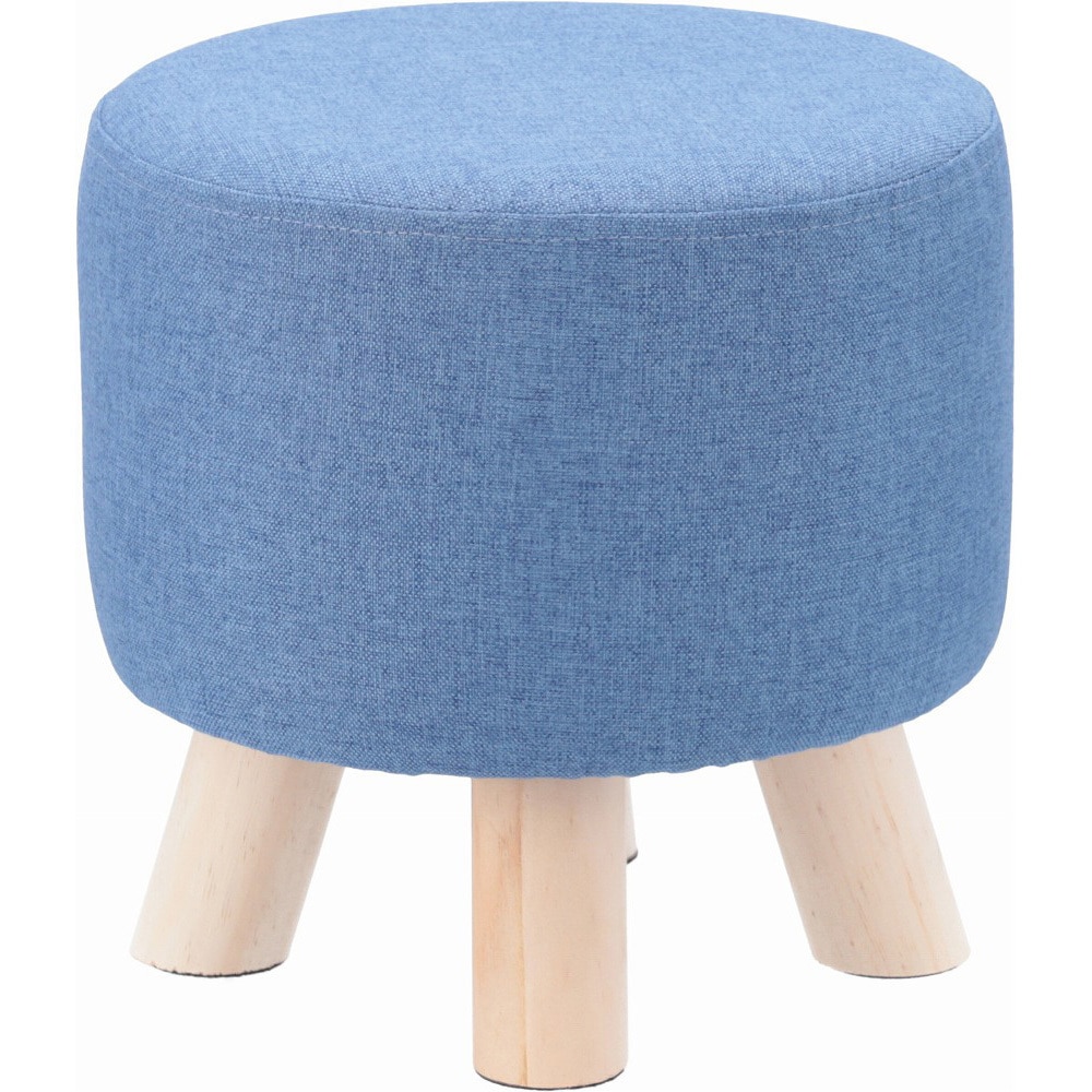 16442 ミニファブリックスツール 不二貿易 ラウンド ブルー色 本体幅