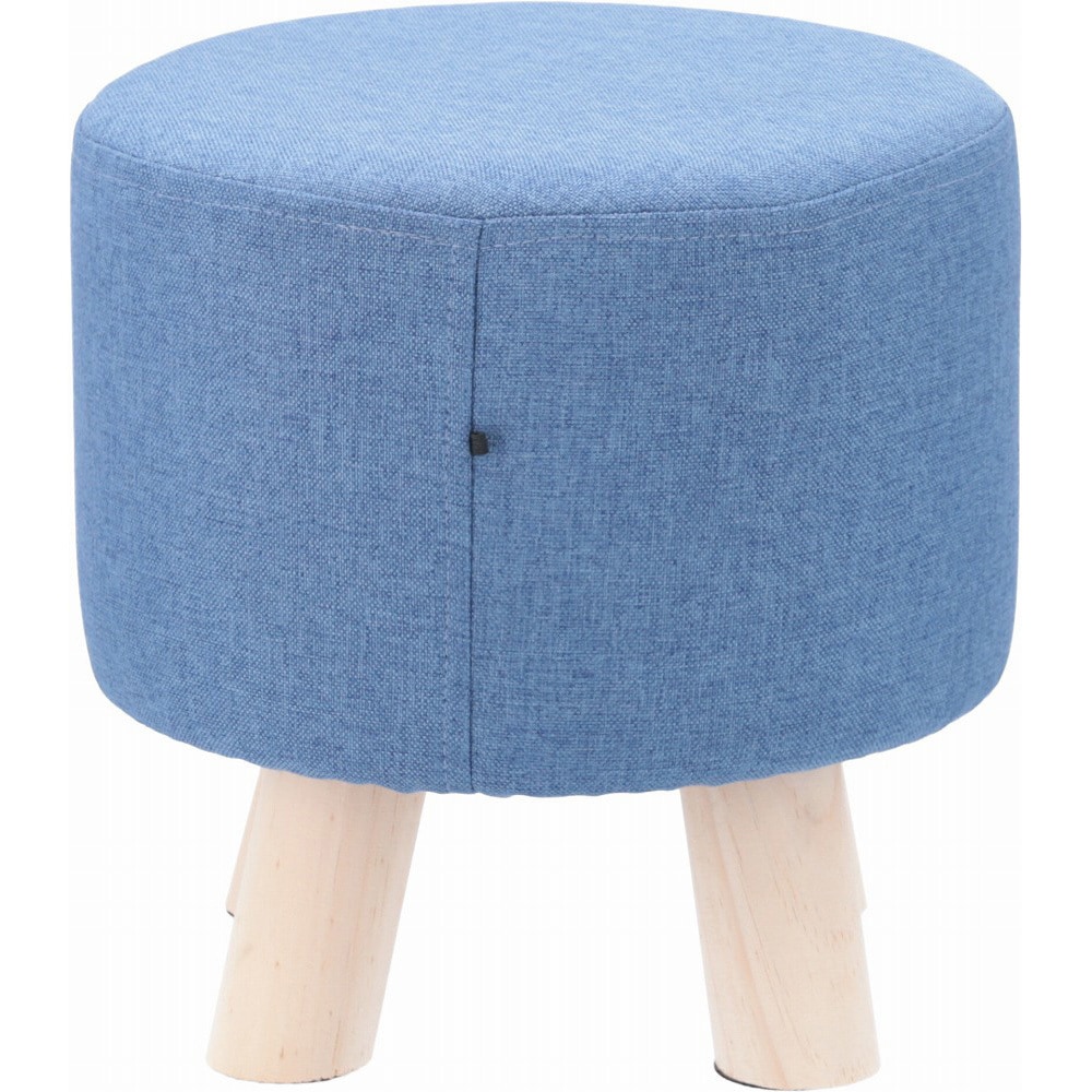 16442 ミニファブリックスツール 不二貿易 ラウンド ブルー色 本体幅