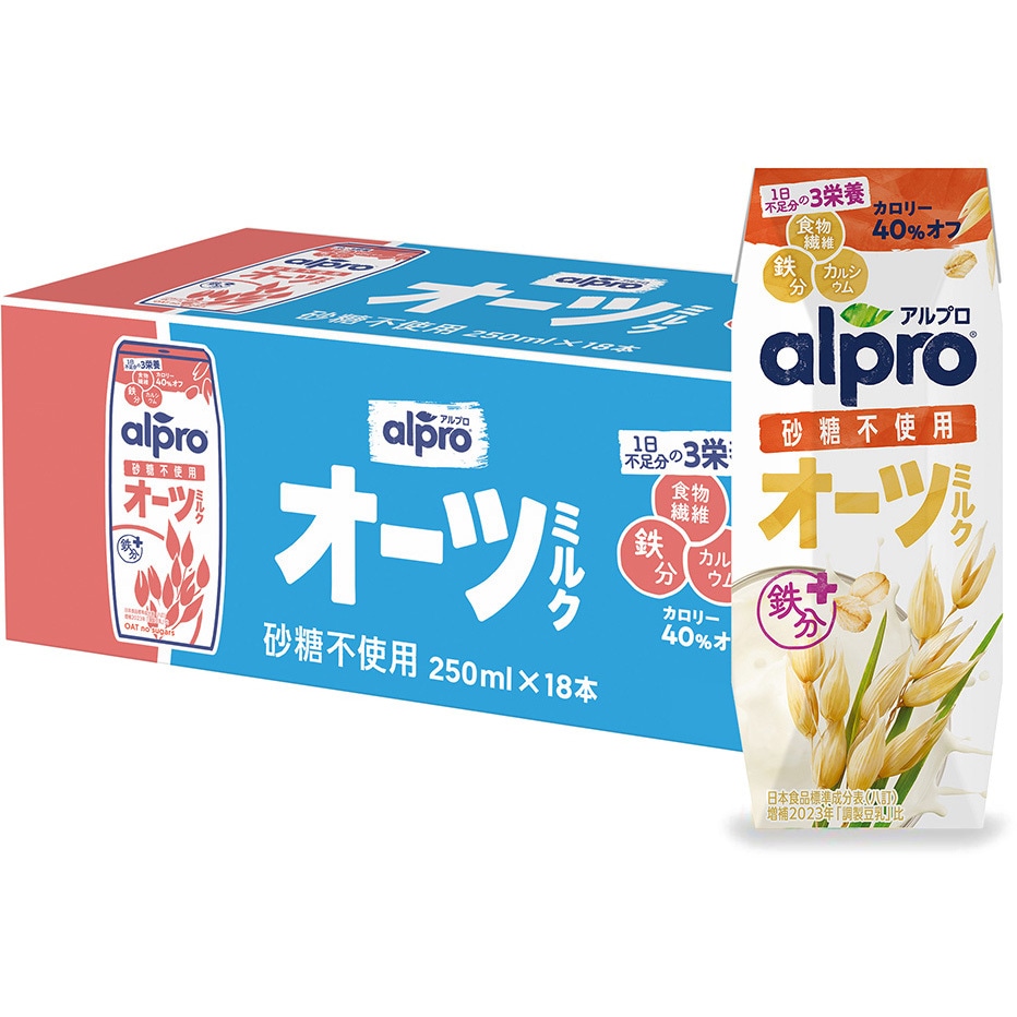 ダノンジャパン アルプロ たっぷり食物繊維 オーツミルク 砂糖不使用 250mL ダノンジャパン 本数36