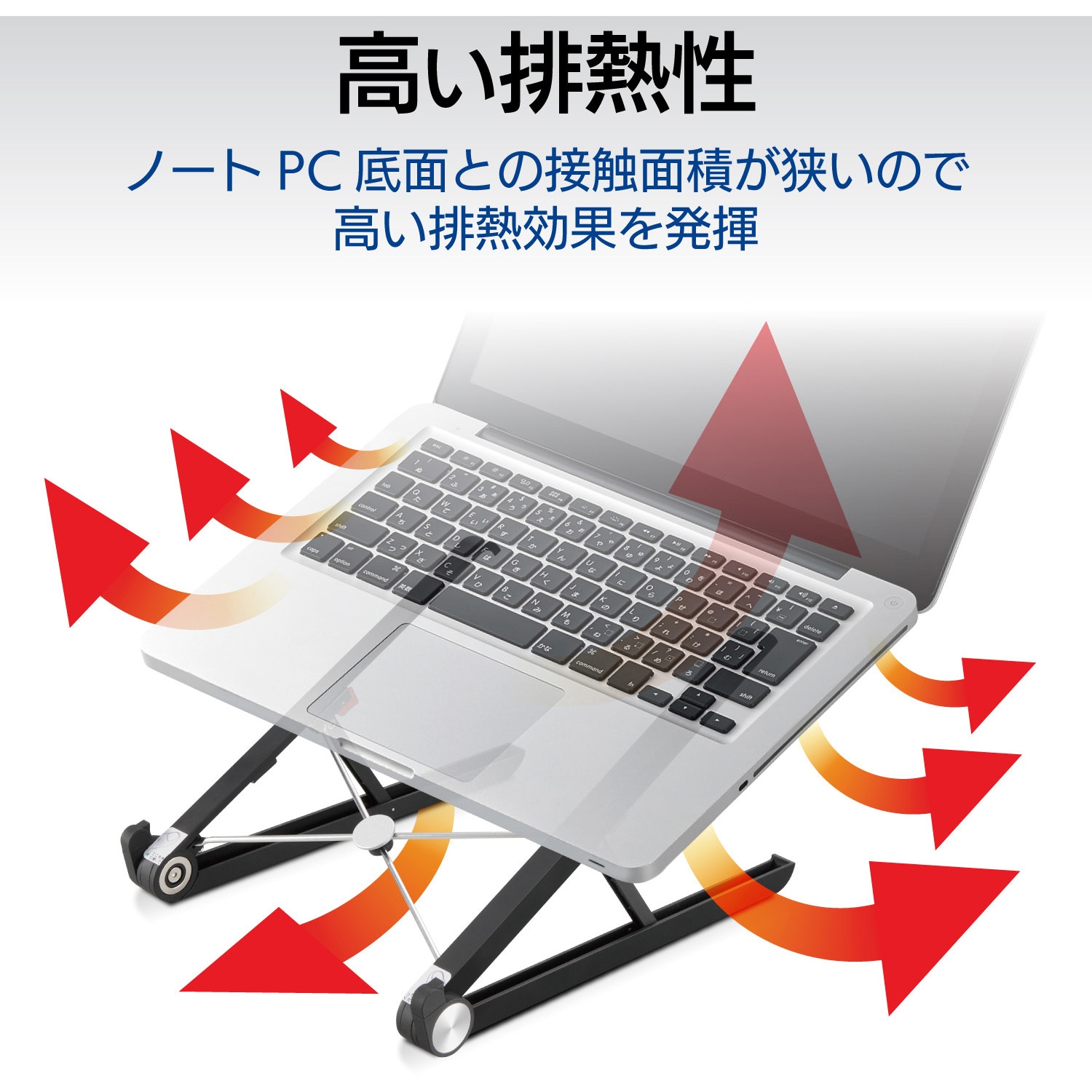［新品］ ELECOMノートpcスタンド PCA-LTSC2BK ノートパソコンスタンド 折りたたみ 【～15.6インチ
