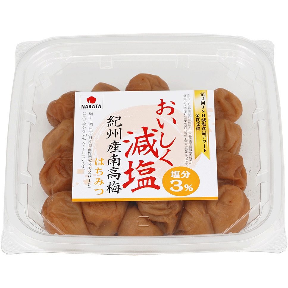 中田食品 紀州産南高梅おいしく減塩 はちみつ 250g 1箱(250g×12個