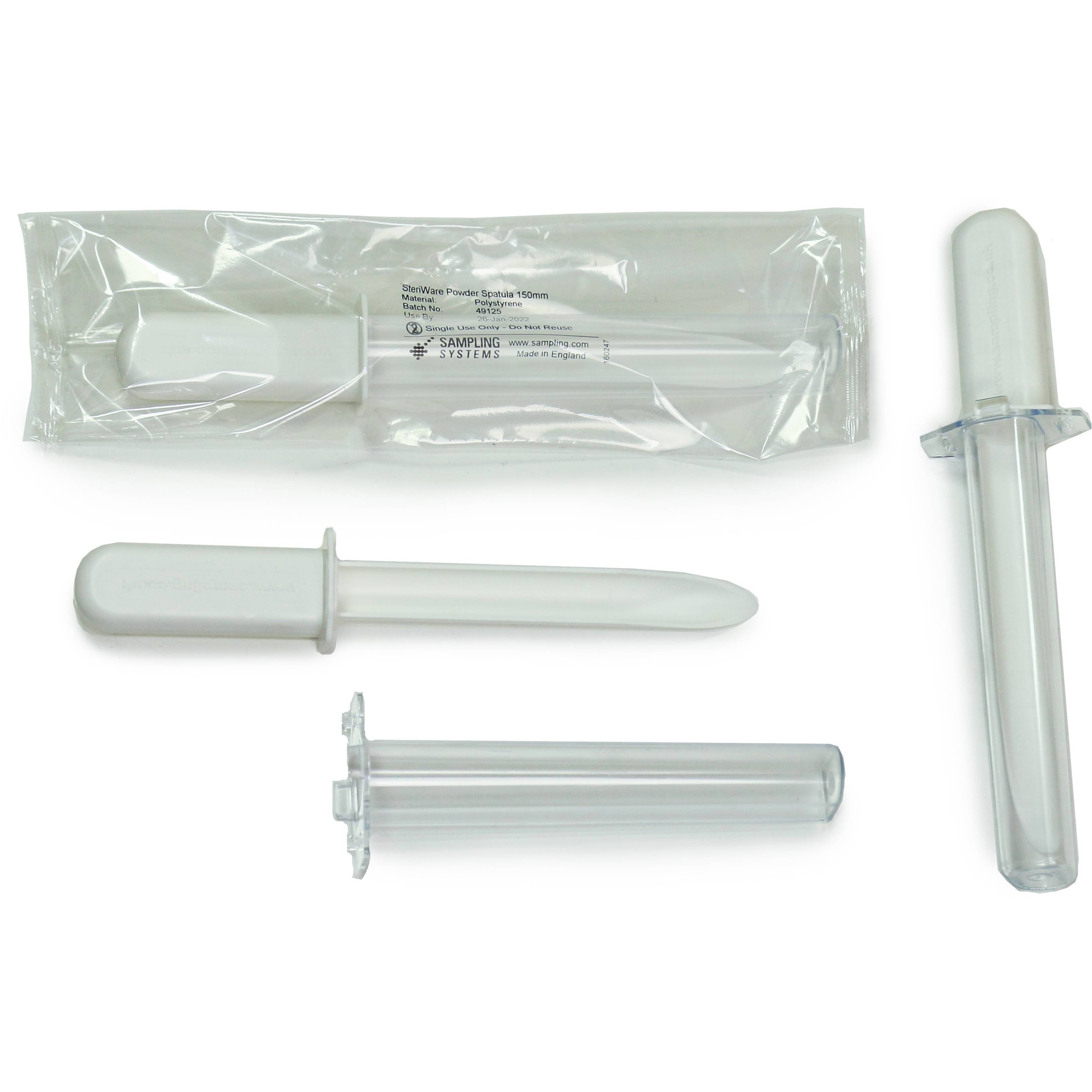 8097A-150S 【滅菌】粉末用カバー付きスパチュラ サンプリングシステムス(Sampling Systems) 全長242mm 1箱(100個) 8097A-150S