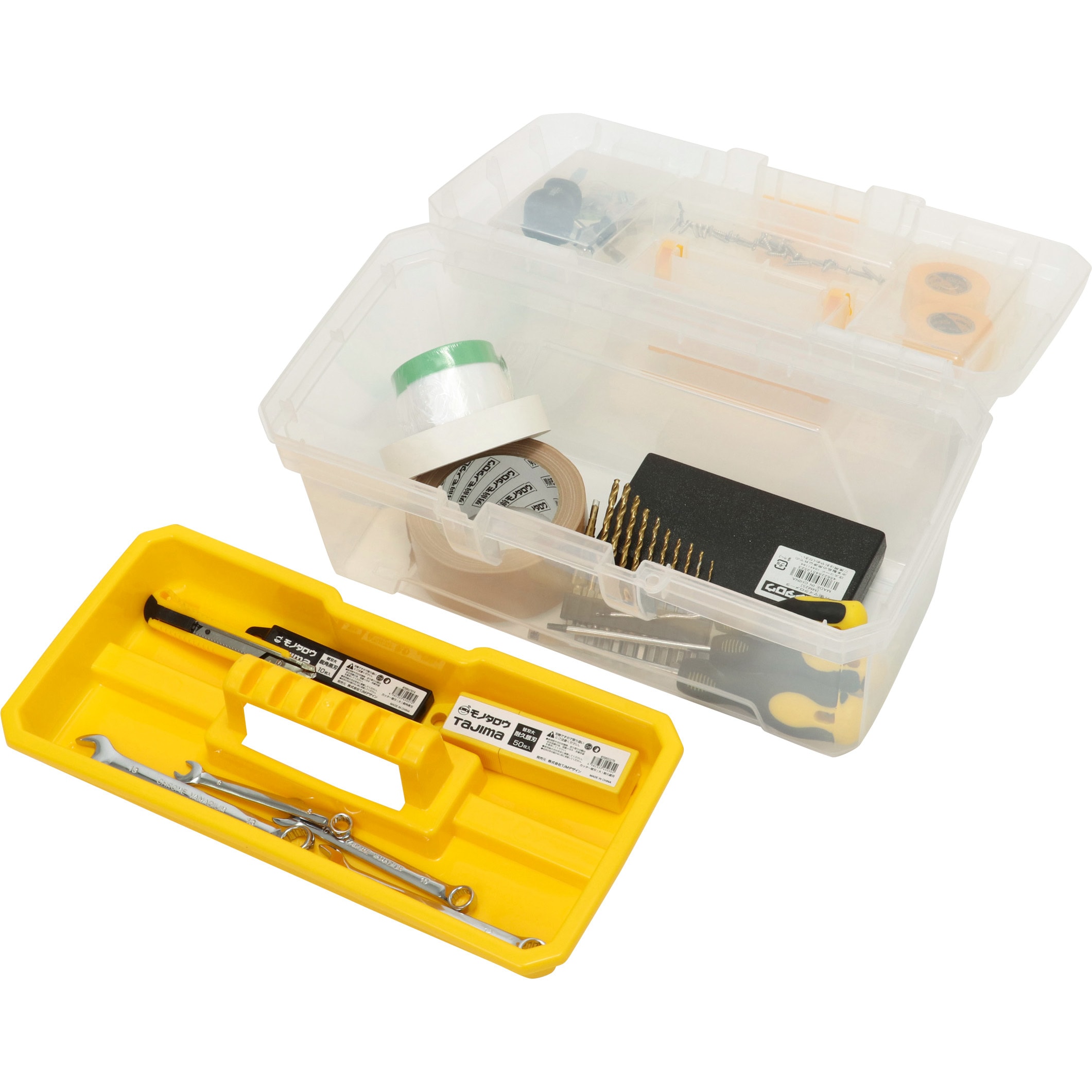 ツールボックス クリア モノタロウ 材質(本体)PP 中皿付き 外寸(幅