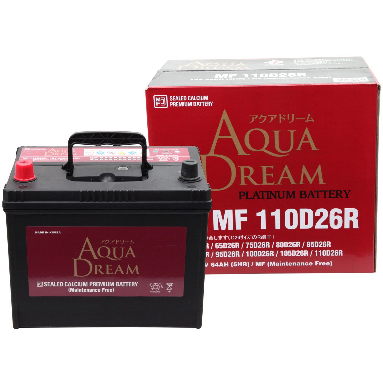 AD-MF 110D26R 充電制御車対応 PLATINUM CAR BATTERY 1個 AQUA