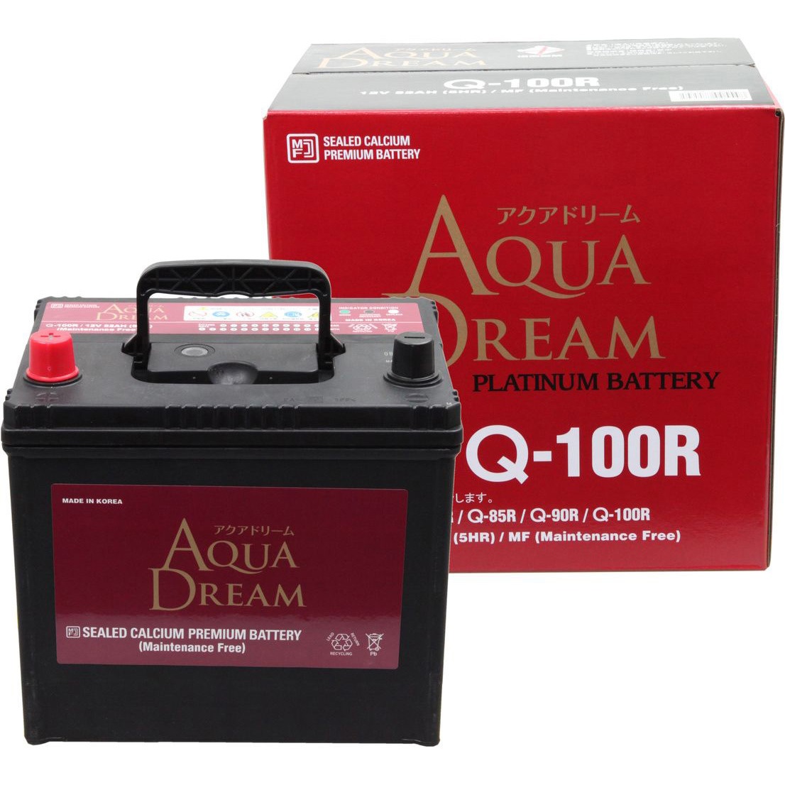 アクアドリーム 国産車 アイドリングストップ車対応バッテリー MF Q-100R AD-MF Q-100R アイドリングストップ車用 PLATINUM CAR BATTERY 1個