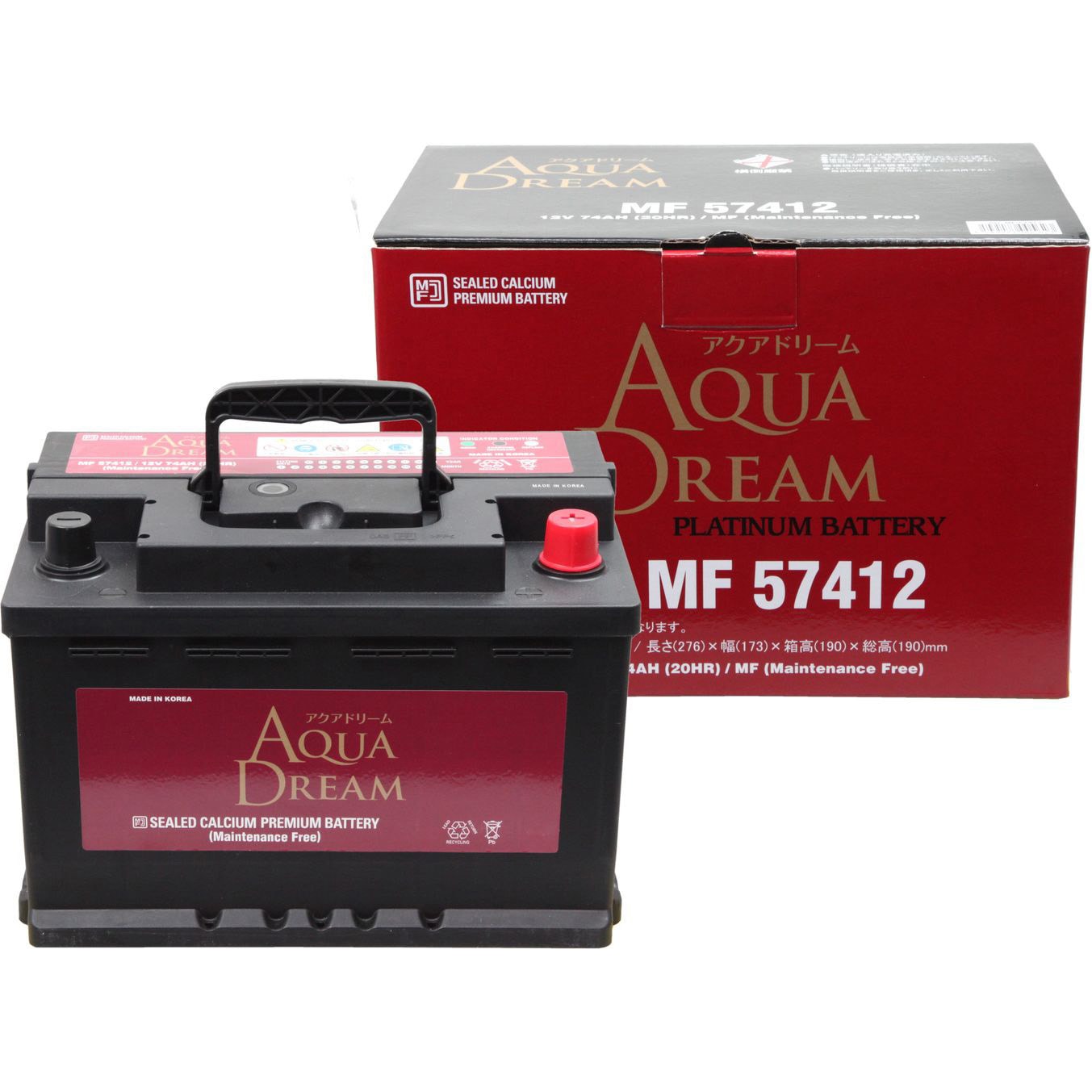 AD-MF 57412 欧州車用 PLATINUM CAR BATTERY 1個 AQUA DREAM