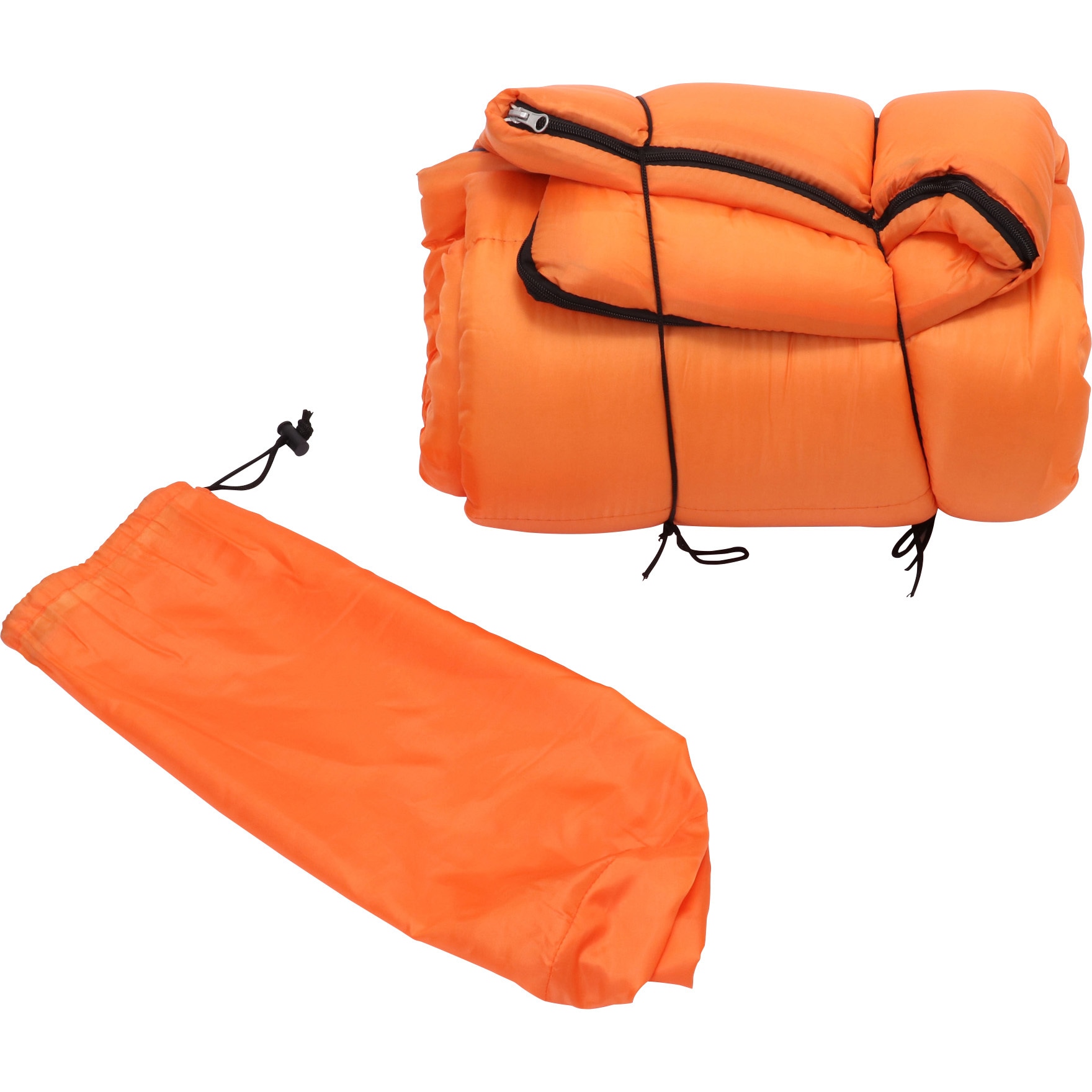 寝袋 厚中綿 モノタロウ オレンジ色 - 【通販モノタロウ】
