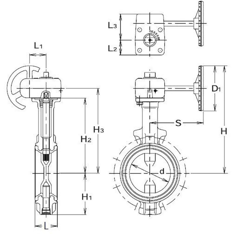 10L2-N-UE 10K 球状黒鉛鋳鉄製バタフライバルブ 一体形 ロングネック(保温・保冷用) 東洋バルヴ ウェハー形 呼び径(B)2-1/2  10L2-N-UE