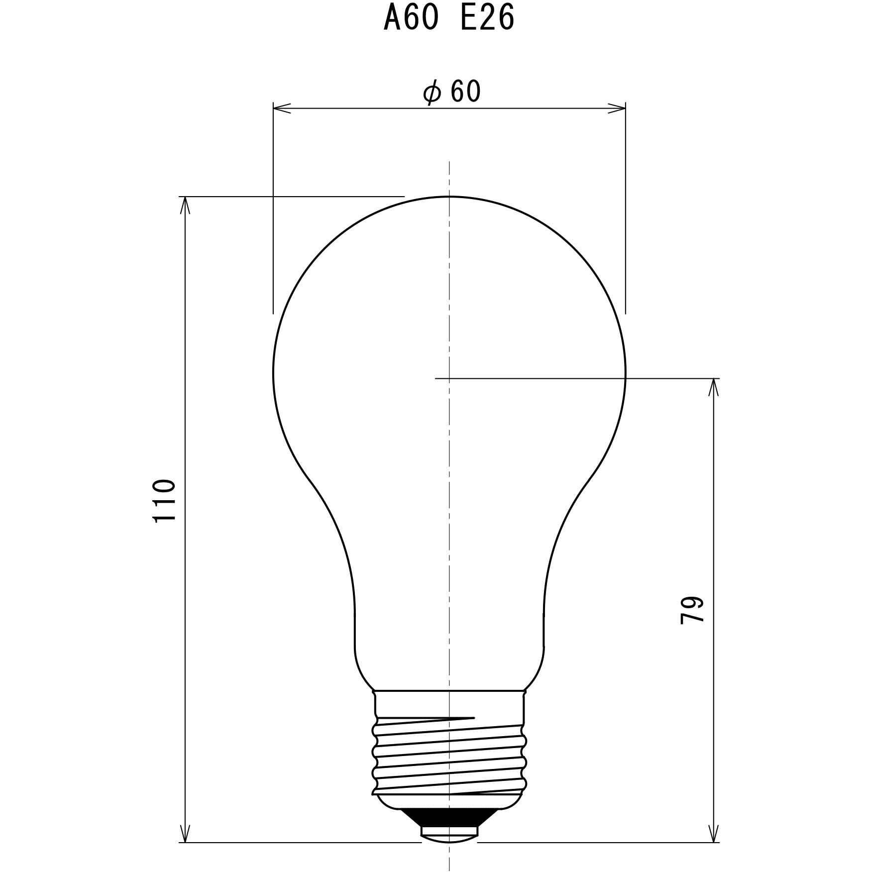 KN110V60W E26 船灯用電球 舶用電球 長さ110mm KN110V60W E26 - 【通販モノタロウ】