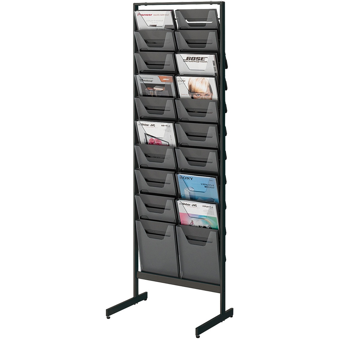 ZR-PS302BK パンフレットスタンド 薄型 (配送・組立サービス付き) コクヨ 幅517mm奥行350mm高さ1525mm  ZR-PS302BK