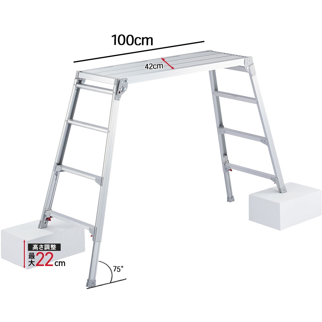 弘月作　PCトップ羽根一本取り竹脚14号　15.5号 2本セット未使用品 RYRLB-15 はしご兼用伸縮脚立(上部操作タイプ) 長谷川工業 天板