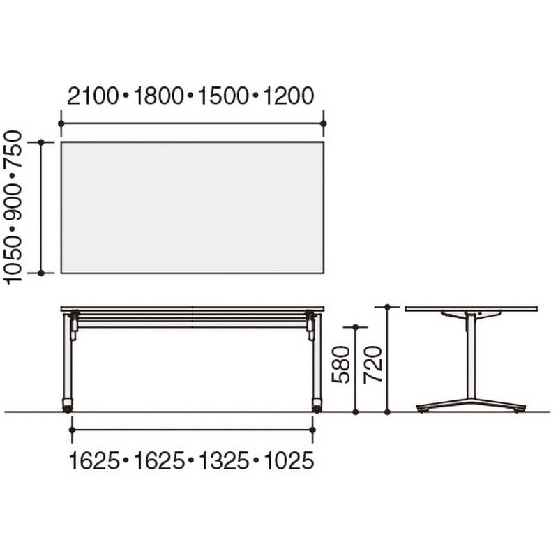 ミーティングテーブル　ビエナ　フラップ MT-V159FE6AMT1 66734451 送料無料 コクヨ kokuyo 組立設置込コクヨ ビエナ フラップ角形 T字 キャスター脚 幅1500