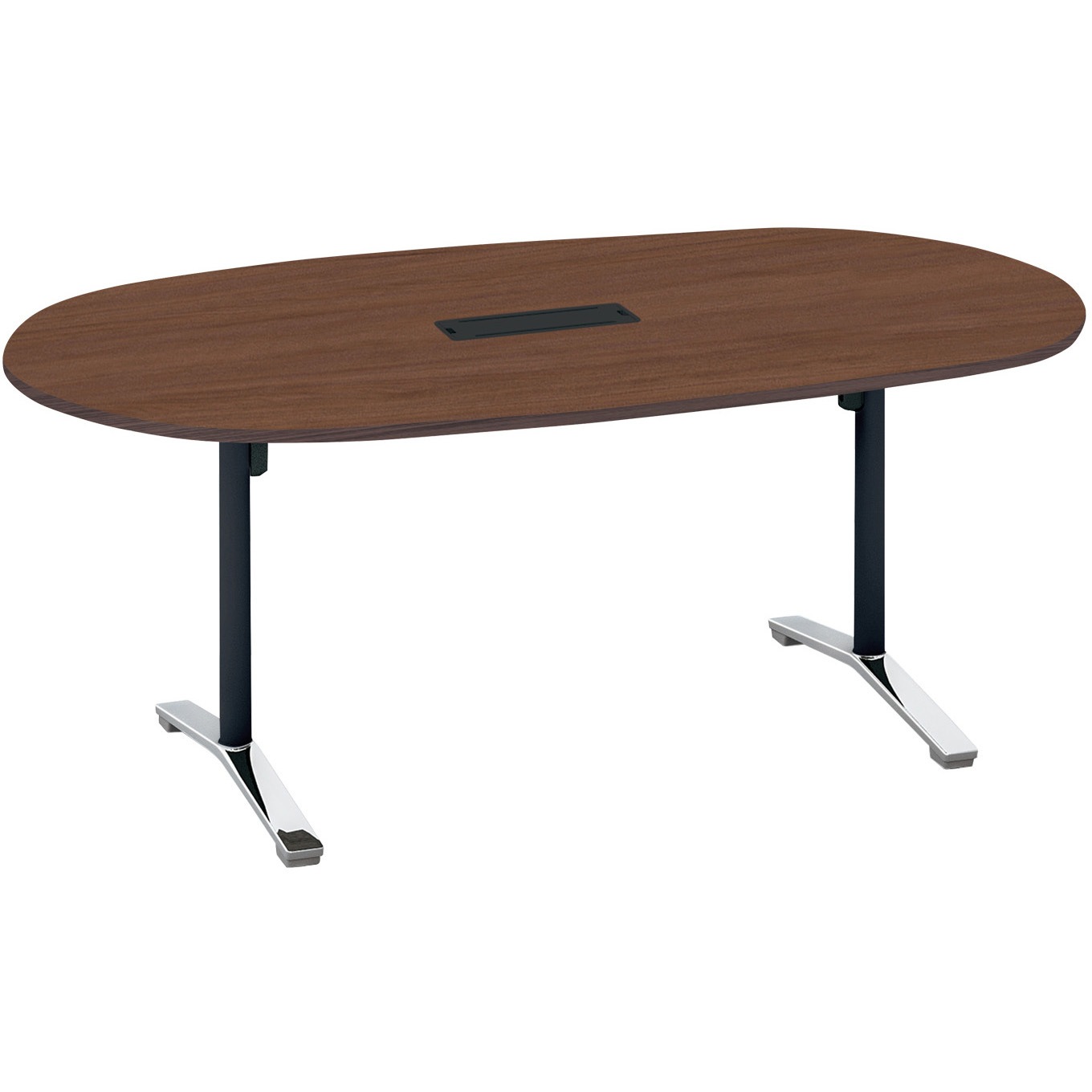 MT-VD189BPMV5-E ミーティング用テーブル ビエナ 楕円形天板(配送・組立サービス付き) コクヨ アッシュブラウン 配線ボックス付き 高さ720mm間口1800mm奥行900mm  MT-VD189BPMV5-E