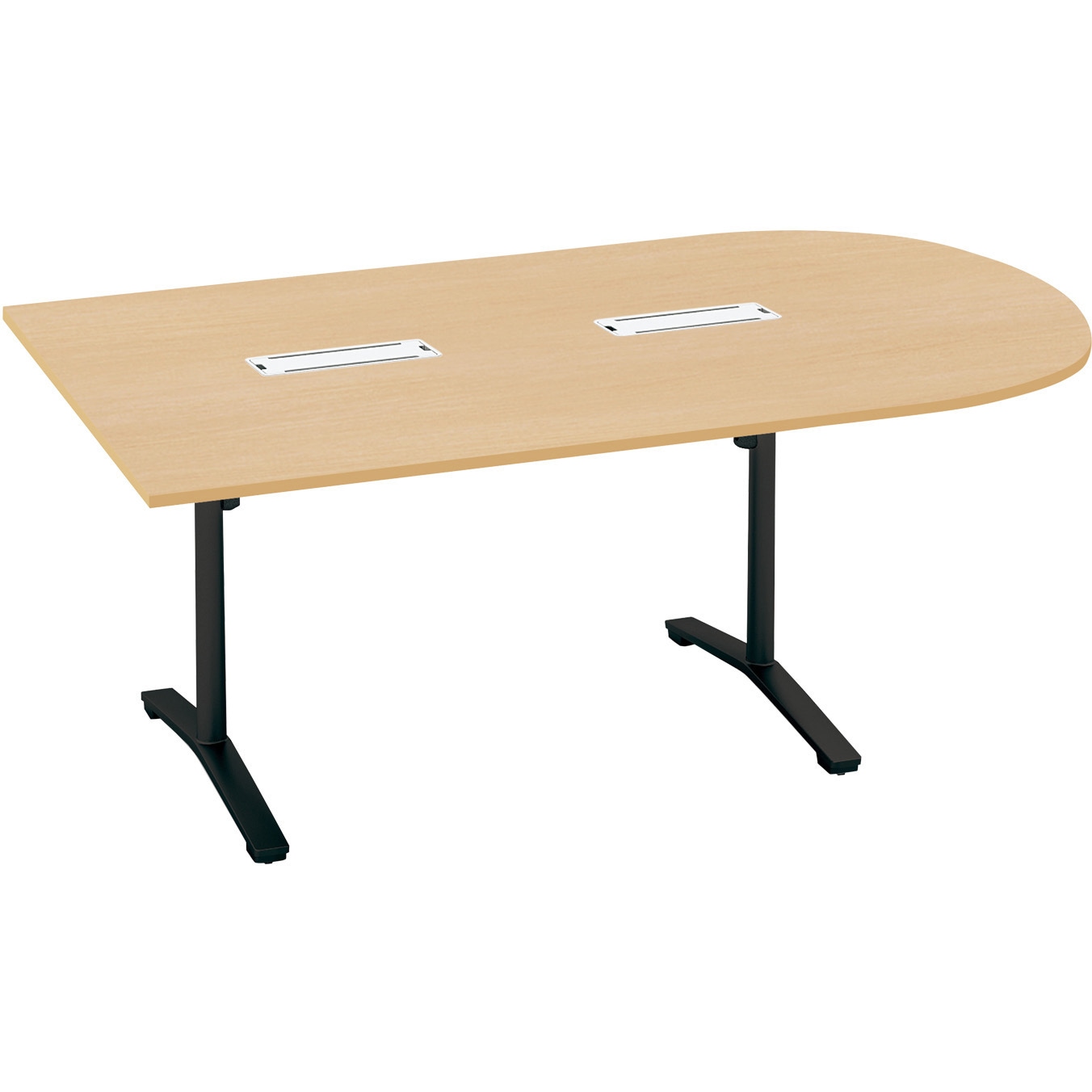 MT-VU211BE6AMT1-C ミーティング用テーブル ビエナ U字形天板(配送・組立サービス付き) コクヨ ホワイトナチュラル ブラック 高さ720mm間口2100mm奥行1050mm  MT-VU211BE6AMT1-C