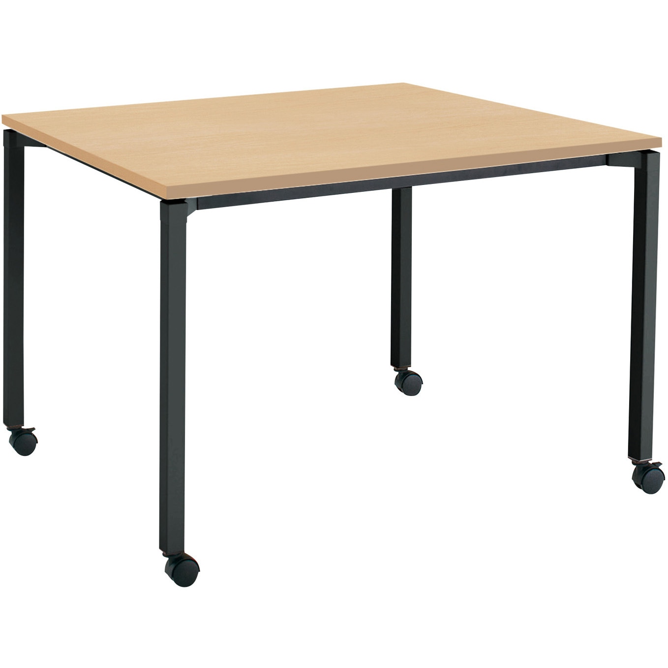 MT-JTK129E6MT1-CN ミーティング用テーブル JUTO角形天板(配送・組立サービス付き) コクヨ スクエアコーナー ホワイトナチュラル ブラック  MT-JTK129E6MT1-CN