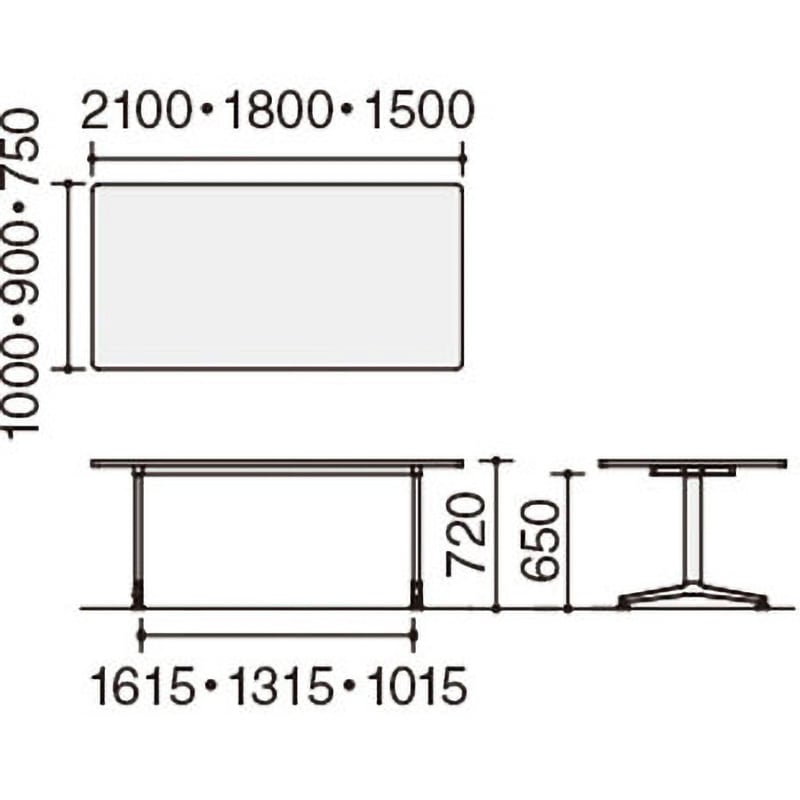 MT-JTT189PMT1 ミーティング用テーブル JUTO角形天板(配送・組立