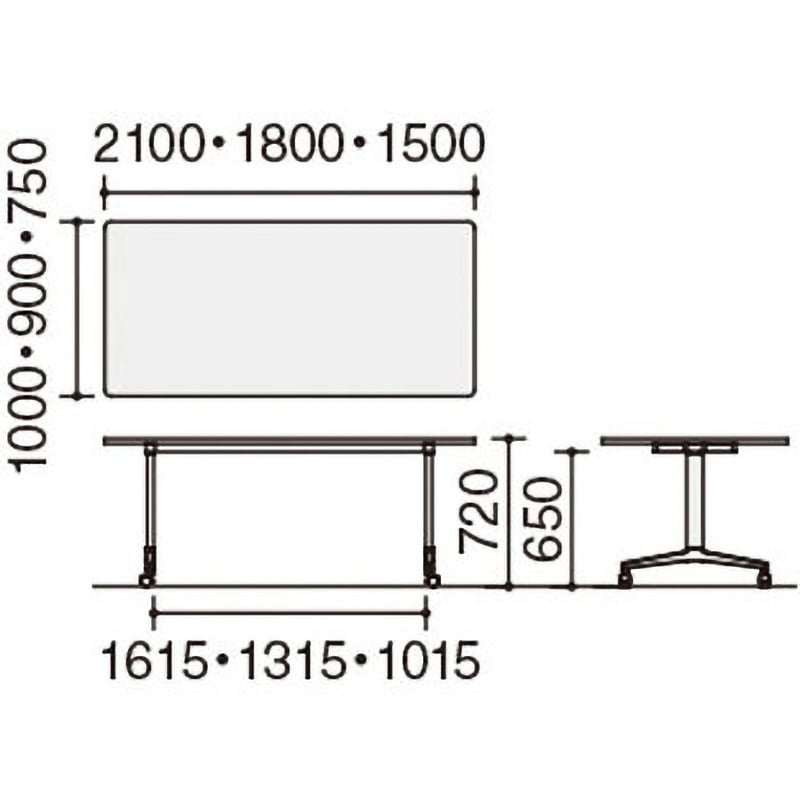 MT-JTT159E6MV5-C ミーティング用テーブル JUTO角形天板(配送・組立サービス付き) コクヨ アッシュブラウン スクエアコーナー 高さ720mm間口1500mm奥行900mm  MT-JTT159E6MV5-C