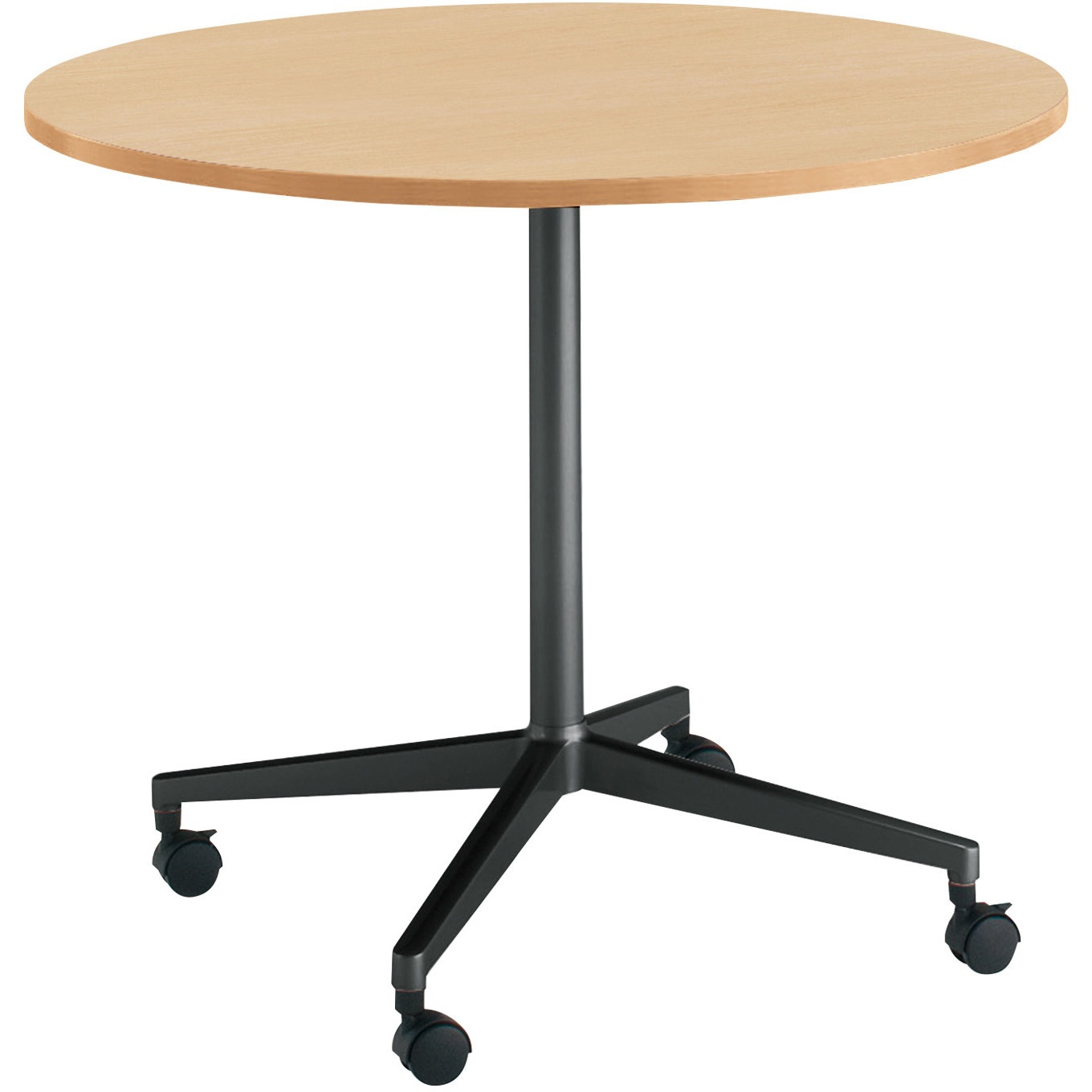 MT-JTJE9E6MT1-C ミーティング用テーブル JUTO円形天板(配送・組立サービス付き) コクヨ 組立・設置・取付 ホワイトナチュラル ブラック 高さ720mm間口900mm奥行900mm  MT-JTJE9E6MT1-C