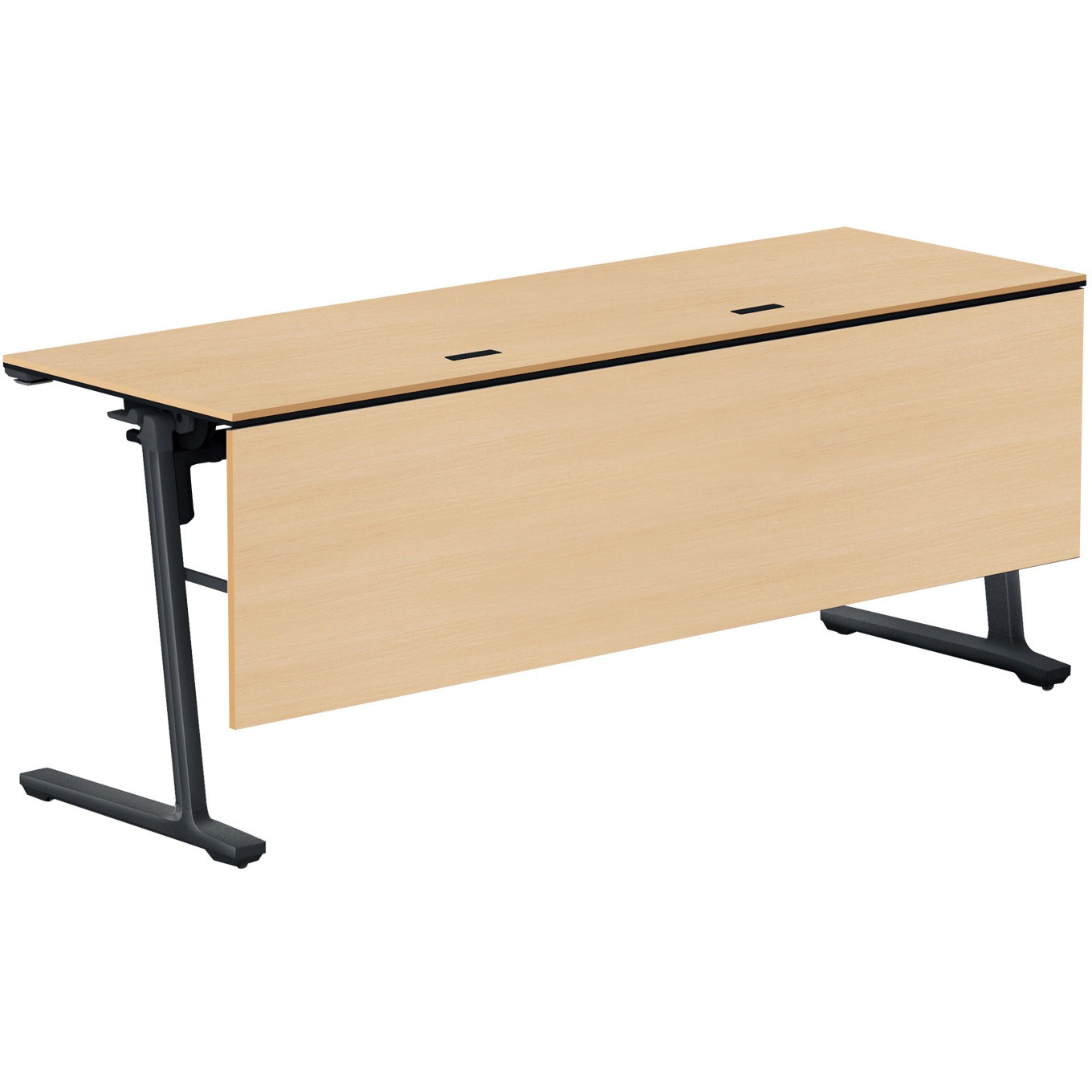 KT-PWS1401DE6CMT1NN フラップテーブル カーム 木パネル付き(配送・組立サービス付き) コクヨ ブラック ホワイトナチュラル 高さ720mm間口1800mm奥行600mm  KT-PWS1401DE6CMT1NN