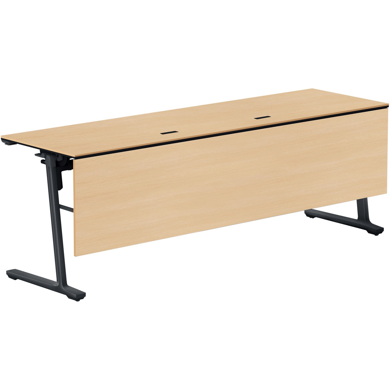 KT-PWS1409DE6CMT1NN フラップテーブル カーム 木パネル付き(配送・組立サービス付き) コクヨ ブラック ホワイトナチュラル 高さ720mm間口2100mm奥行600mm  KT-PWS1409DE6CMT1NN 93,390円