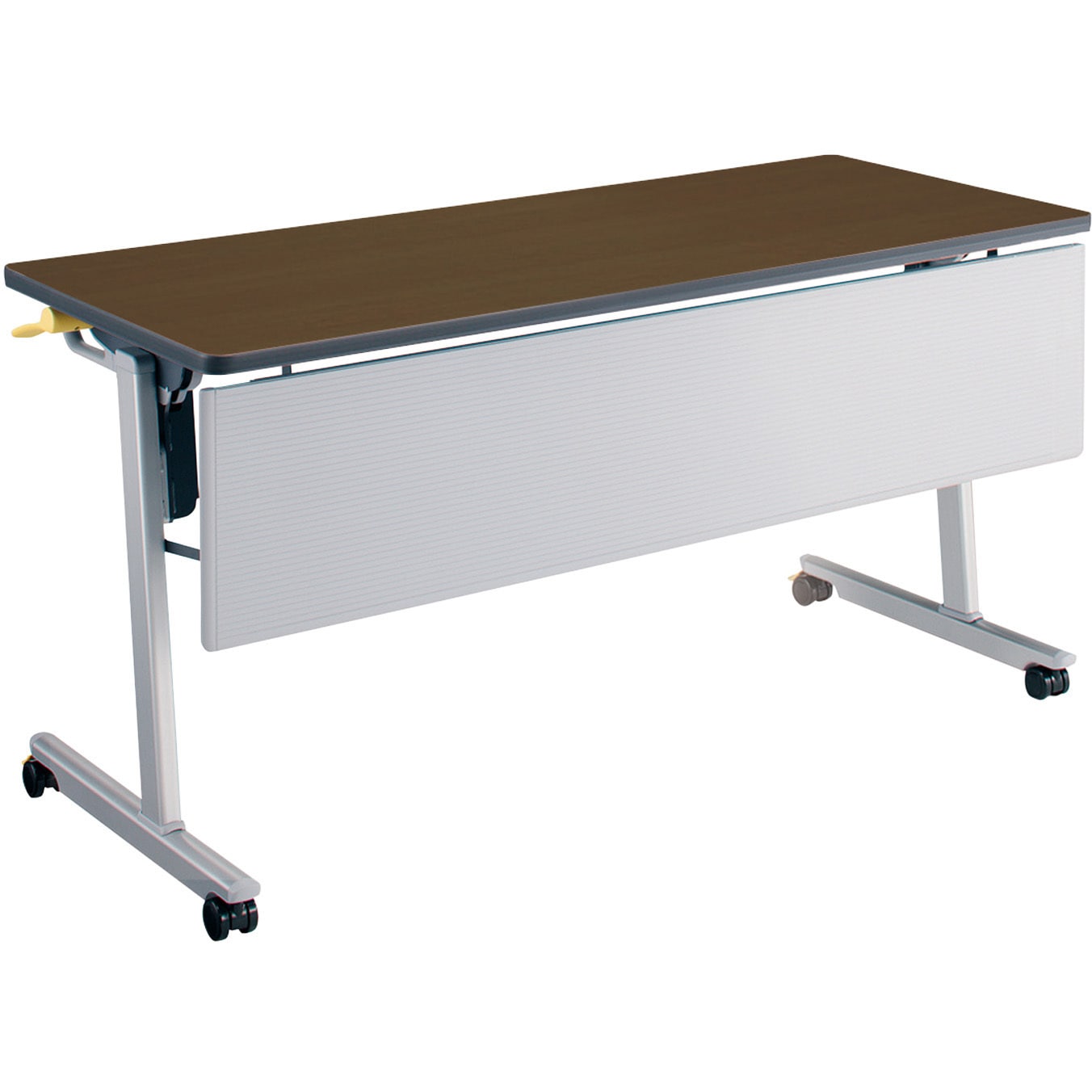 KT-P1103M55N3 フラップテーブル リスマ パネル付き(配送・組立サービス付き) コクヨ 組立・設置・取付 フラットシルバー ブラウン 高さ720mm間口1500mm奥行600mm  KT-P1103M55N3