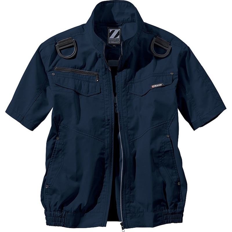 74130 Z-DRAGON 空調服半袖ブルゾン 74130 (服のみ) 自重堂 ネービー色 サイズ5L