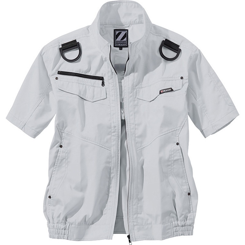 74130 Z-DRAGON 空調服半袖ブルゾン 74130 (服のみ) 自重堂 シルバー色 サイズ5L 5,451円