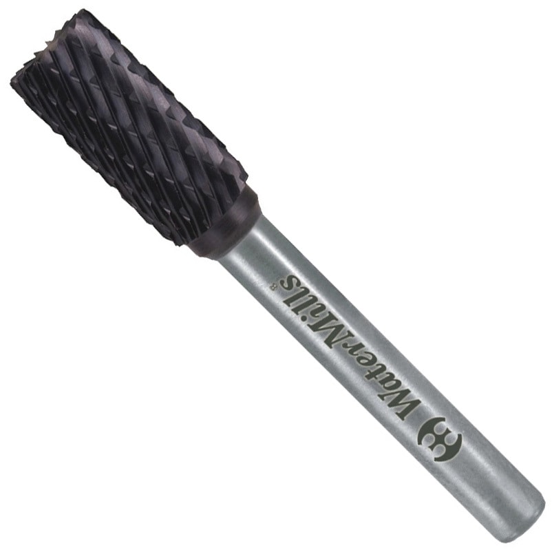 WMB6120L2565C 超硬ロータリーバー タイプB TiCNコーティング ウォーターミルズ エンド刃付円筒形状 シャンク径6mm刃径12mm  WMB6120L2565C