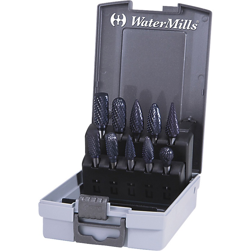 WMTICNSET10 超硬ロータリーバーセット TiCNコーティング ウォーターミルズ シャンク径6mm  WMTICNSET10