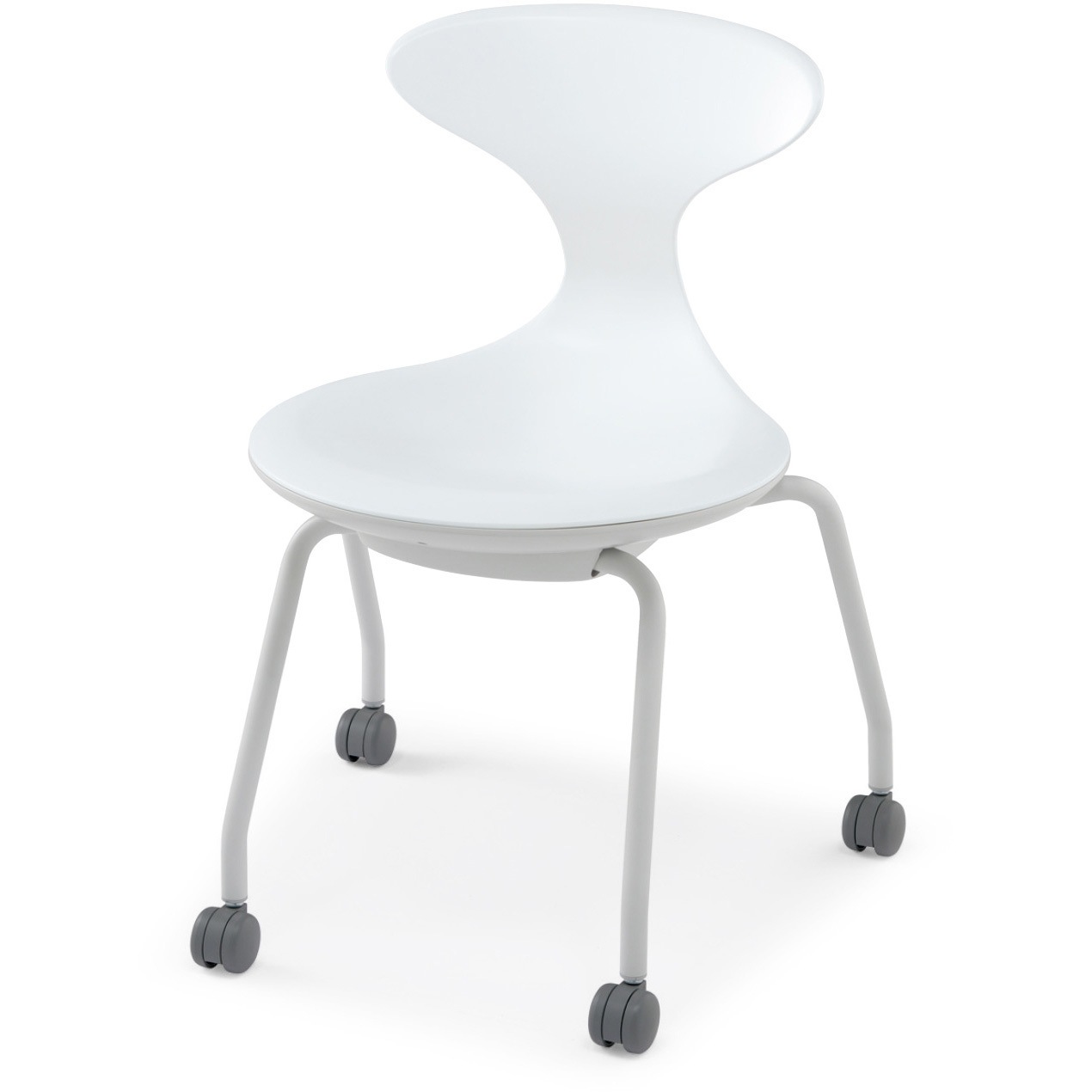 CAC-250E1PAW-W キャンパスアップチェアー 4本脚タイプ(配送・組立サービス付き) コクヨ キャスターあり ホワイト色 高さ750mm幅555mm奥行530mm  CAC-250E1PAW-W 31,187円