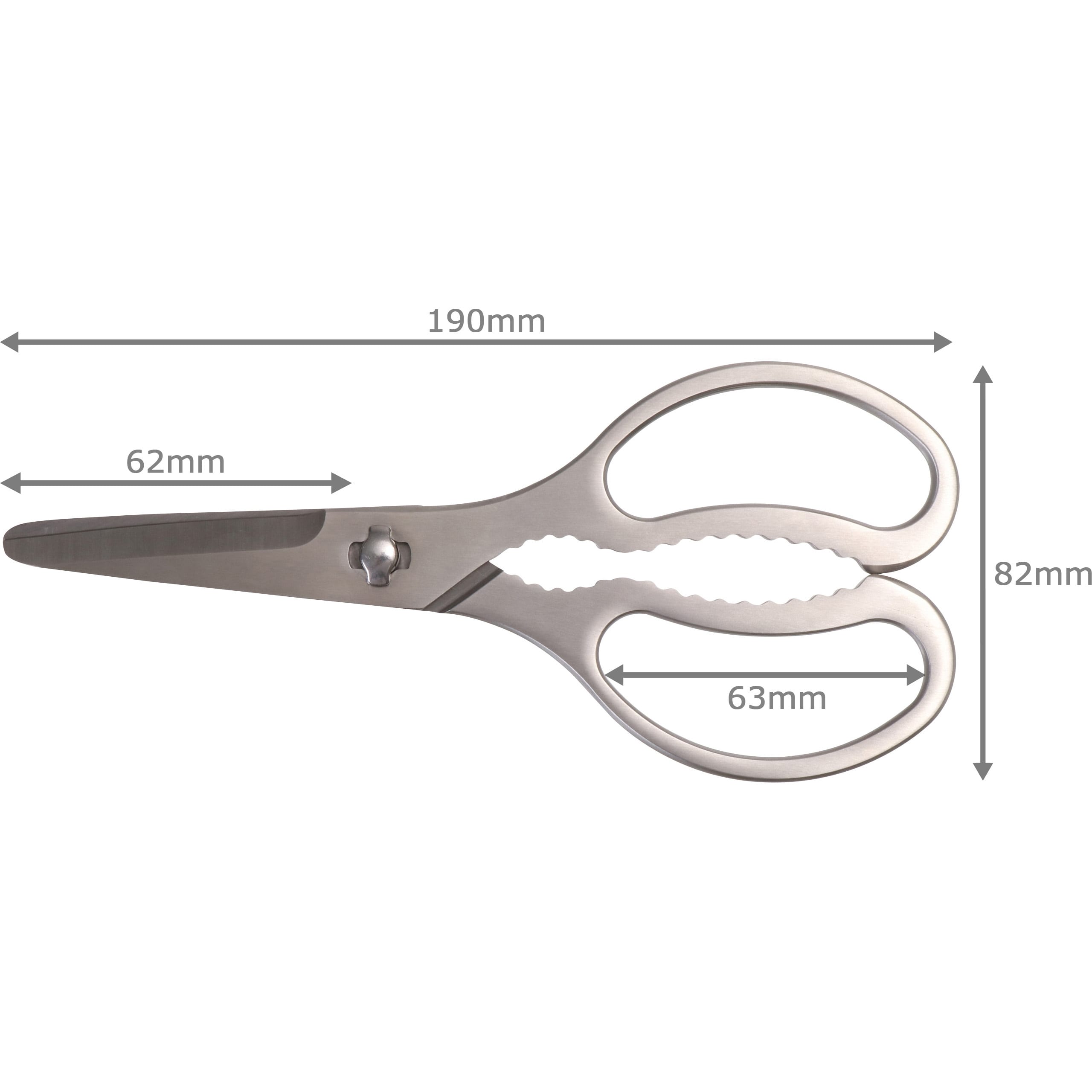 ハサミ オールステンレス製 分解可能 190mm モノタロウ シルバー 通販モノタロウ