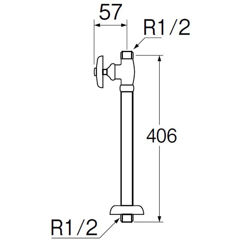JV21JS-X2-13X350 ストレート形止水栓 1個 SANEI(旧:三栄水栓製作所
