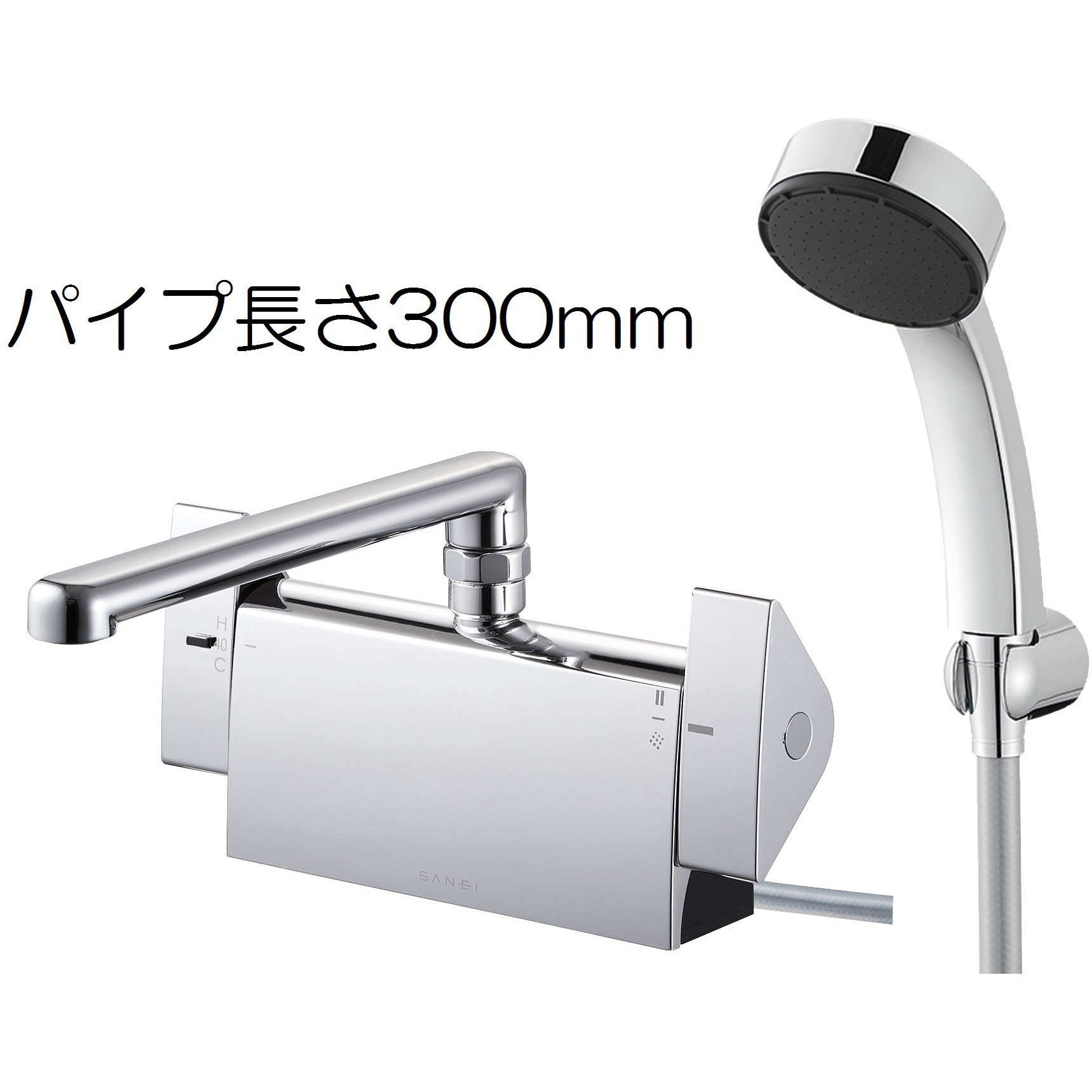 SK781L-2-S9L30 サーモデッキシャワー混合栓 SANEI(旧:三栄水栓製作所) 吐水口長さ300mmパイプ長300mm  SK781L-2-S9L30